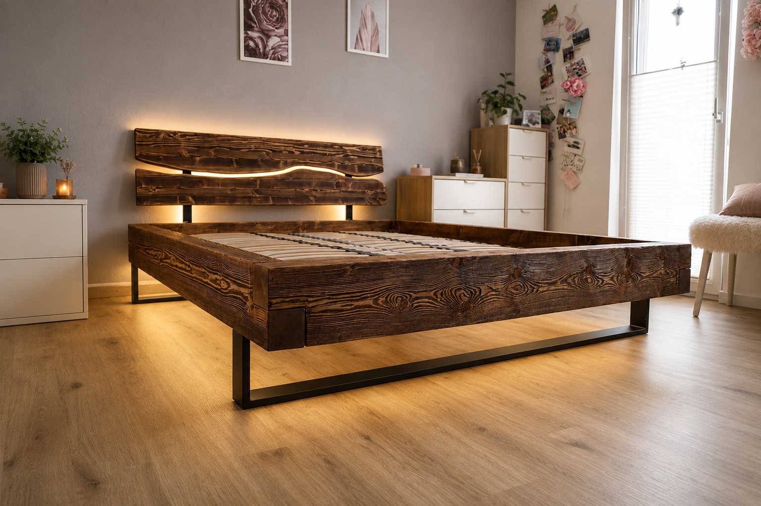 Holzbett Fichte Teak