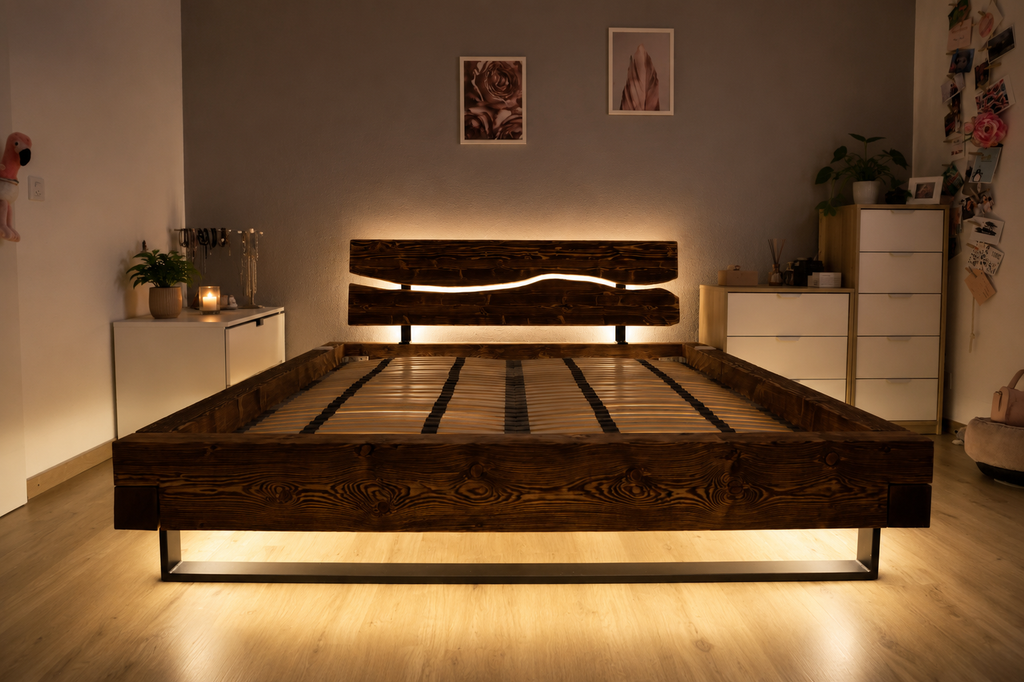 Holzbett Fichte Teak