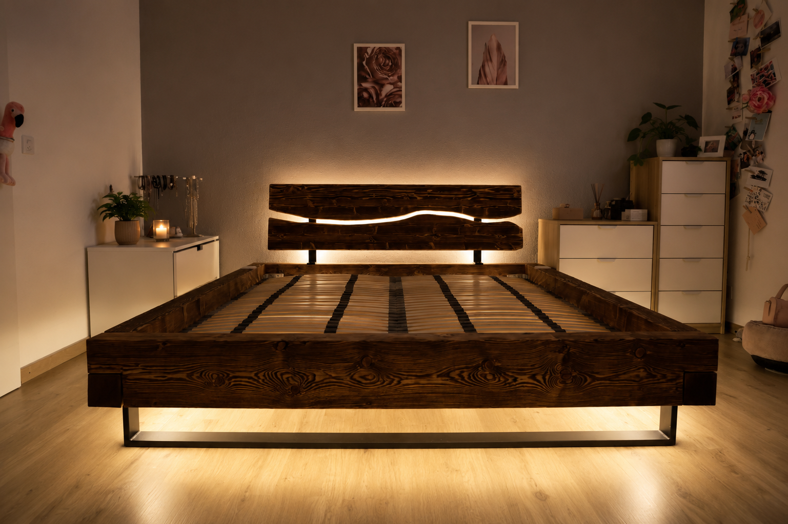 Holzbett Fichte Teak